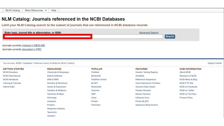 Pubmedで雑誌名(略称)を検索